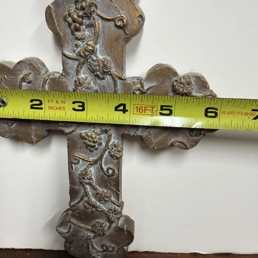 Cross Wall Hanging Grape Design 9 X 6.5